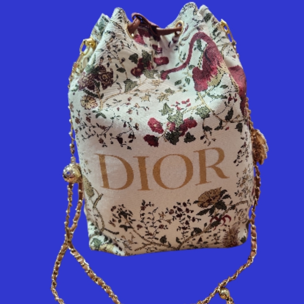 Dior Floral Canvas Bucket Bag Tiger